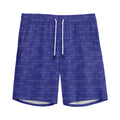 Deep Blue Knitted Pattern Print Men's Athletic Shorts