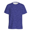 Deep Blue Knitted Pattern Print Men's Athletic T-Shirt