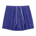 Deep Blue Knitted Pattern Print Mesh Shorts