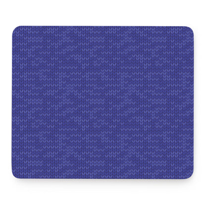 Deep Blue Knitted Pattern Print Mouse Pad