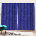 Deep Blue Knitted Pattern Print Pencil Pleat Curtains