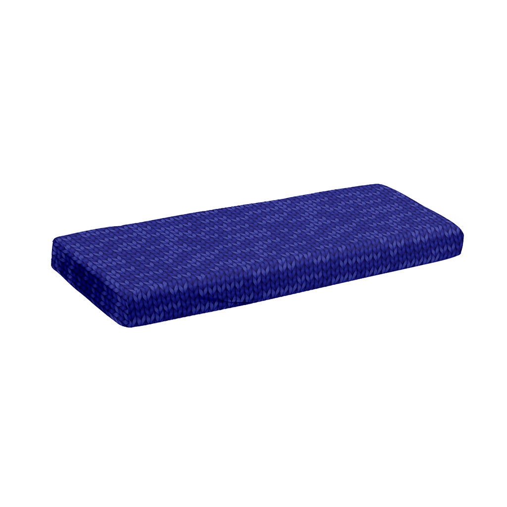 Deep Blue Knitted Pattern Print Piano Keyboard Cover