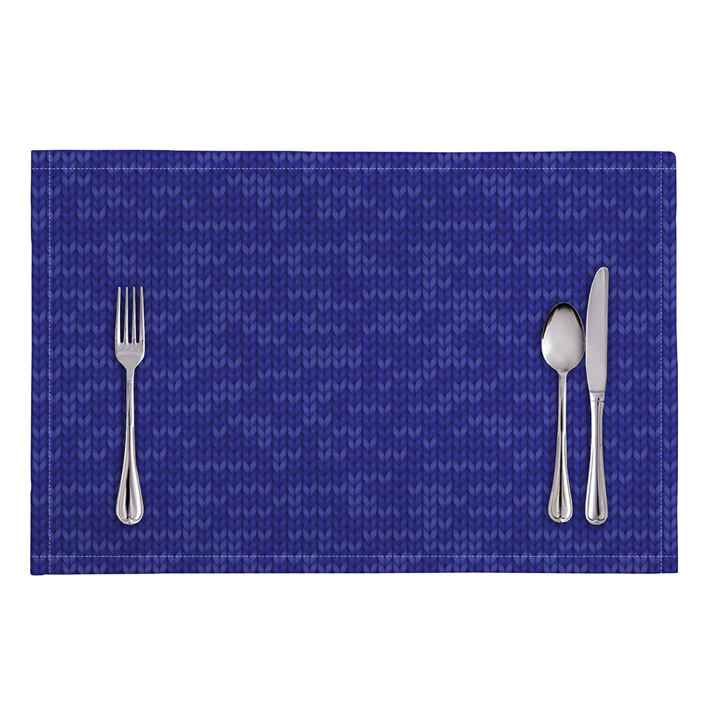 Deep Blue Knitted Pattern Print Placemat