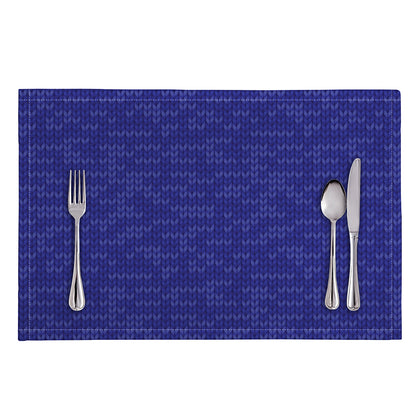 Deep Blue Knitted Pattern Print Placemat