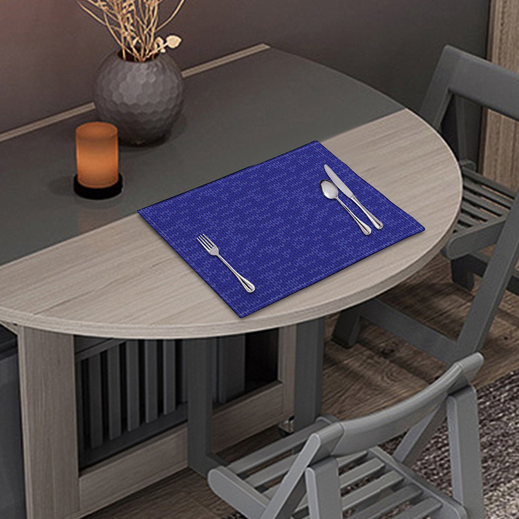 Deep Blue Knitted Pattern Print Placemat