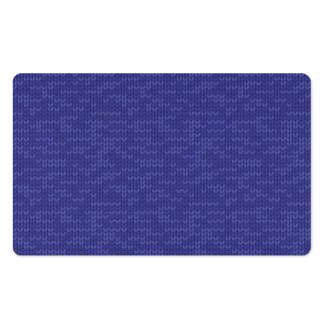 Deep Blue Knitted Pattern Print Polyester Doormat
