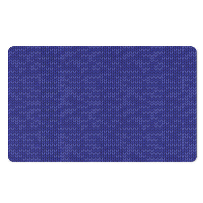 Deep Blue Knitted Pattern Print Polyester Doormat