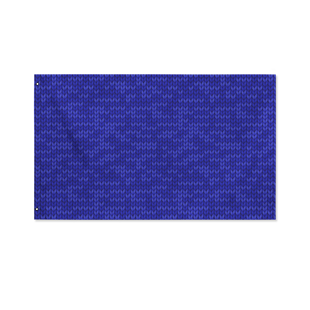 Deep Blue Knitted Pattern Print Polyester Flag