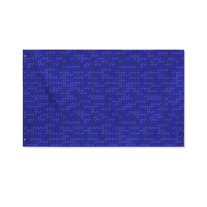 Deep Blue Knitted Pattern Print Polyester Flag