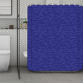 Deep Blue Knitted Pattern Print Polyester Shower Curtain
