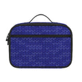 Deep Blue Knitted Pattern Print Portable Lunch Bag