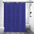 Deep Blue Knitted Pattern Print Premium Shower Curtain