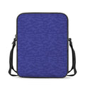 Deep Blue Knitted Pattern Print Rectangular Crossbody Bag