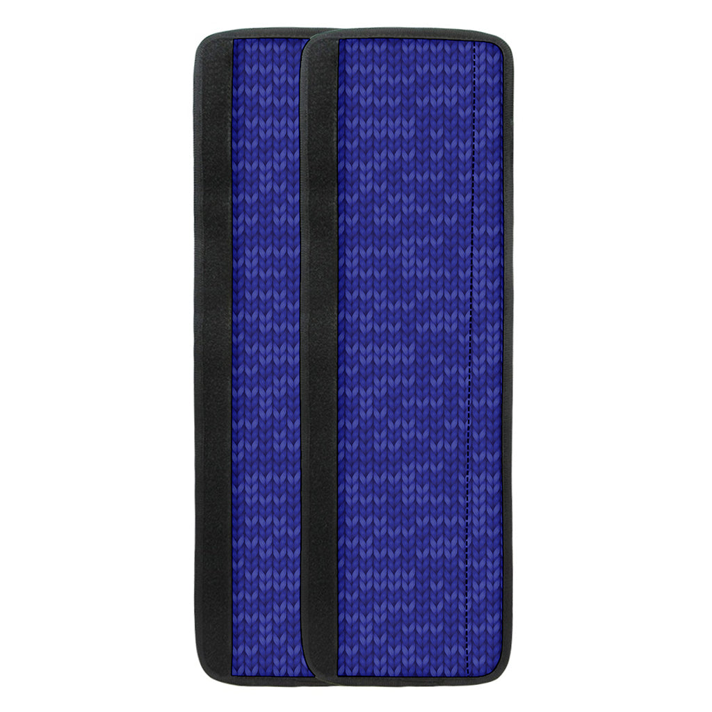 Deep Blue Knitted Pattern Print Refrigerator Handle Covers