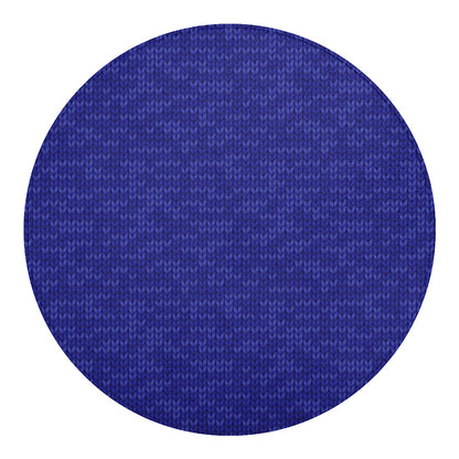 Deep Blue Knitted Pattern Print Round Blanket