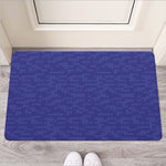 Deep Blue Knitted Pattern Print Rubber Doormat