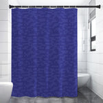 Deep Blue Knitted Pattern Print Shower Curtain