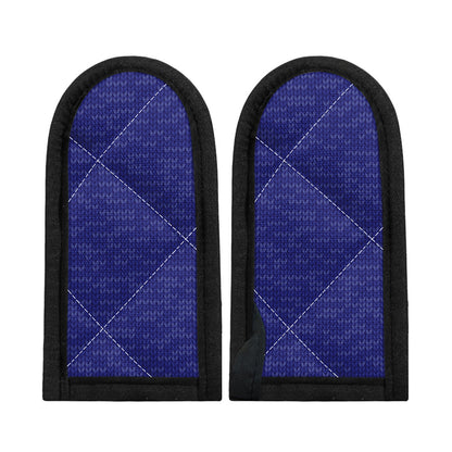 Deep Blue Knitted Pattern Print Skillet Handle Cover