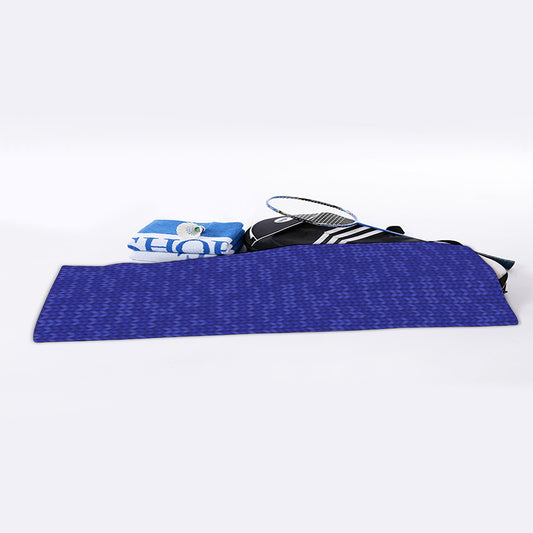 Deep Blue Knitted Pattern Print Sports Towel