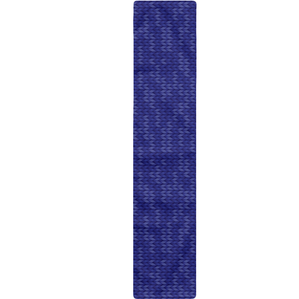 Deep Blue Knitted Pattern Print Table Runner