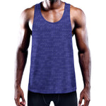 Deep Blue Knitted Pattern Print Training Tank Top
