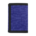 Deep Blue Knitted Pattern Print Trifold Wallet