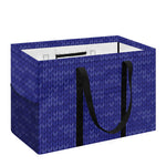 Deep Blue Knitted Pattern Print Utility Tote Bag