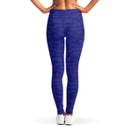 Deep Blue Knitted Pattern Print Women's Leggings
