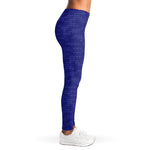 Deep Blue Knitted Pattern Print Women's Leggings