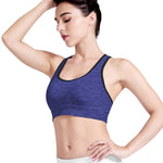 Deep Blue Knitted Pattern Print Women's Sports Bra
