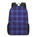 Deep Blue Stewart Tartan Print 17 Inch Backpack