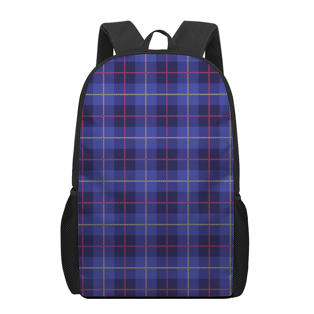 Deep Blue Stewart Tartan Print 17 Inch Backpack