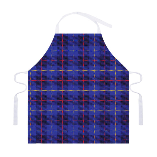Deep Blue Stewart Tartan Print Adjustable Apron