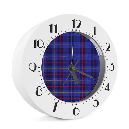 Deep Blue Stewart Tartan Print Alarm Clock