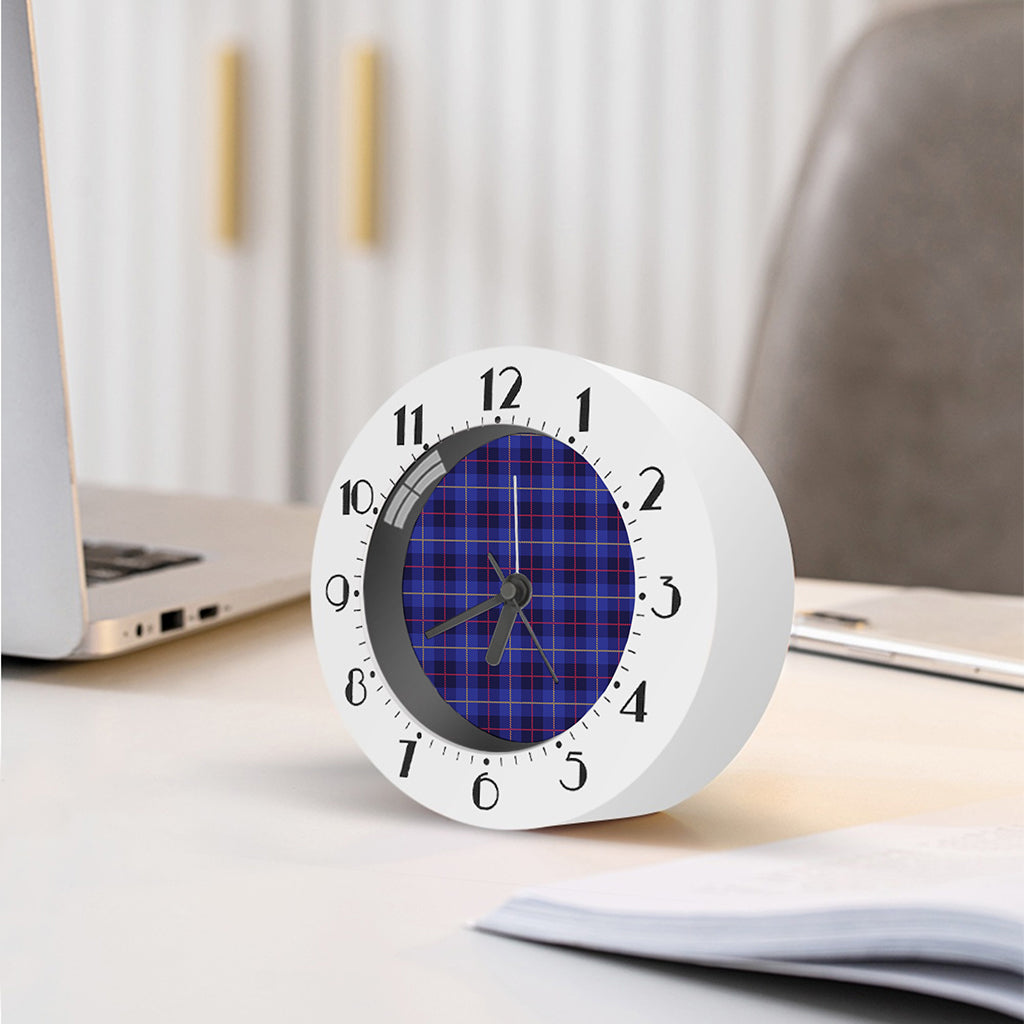 Deep Blue Stewart Tartan Print Alarm Clock