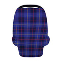 Deep Blue Stewart Tartan Print Baby Seat Cover