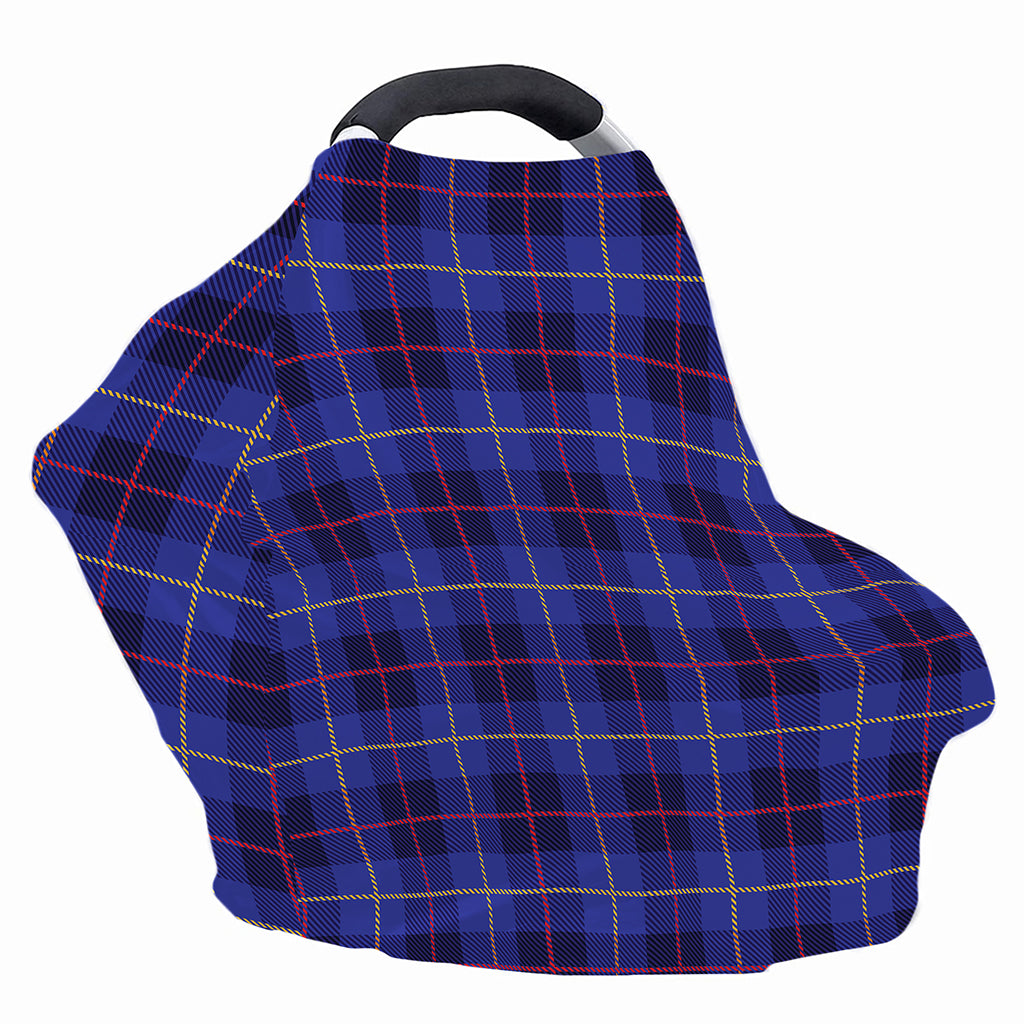 Deep Blue Stewart Tartan Print Baby Seat Cover