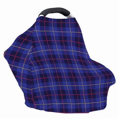 Deep Blue Stewart Tartan Print Baby Seat Cover
