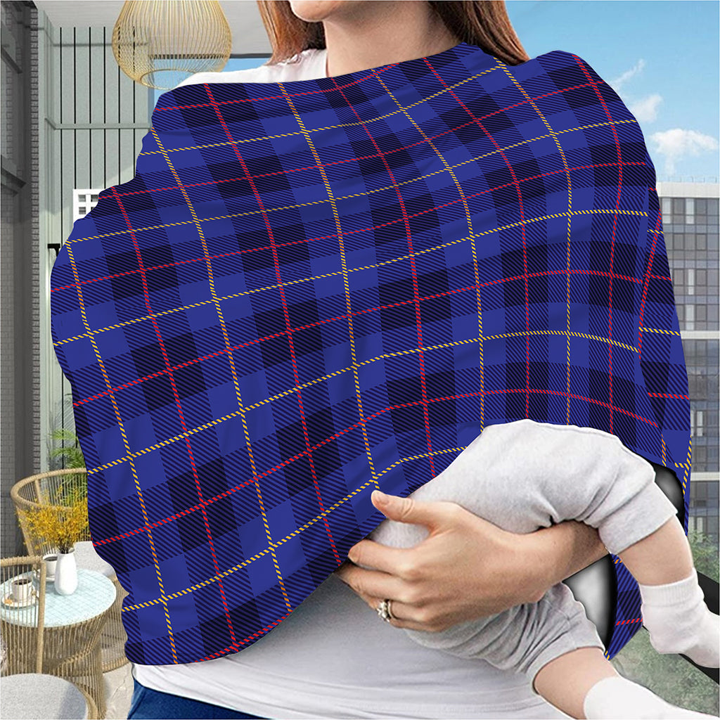 Deep Blue Stewart Tartan Print Baby Seat Cover