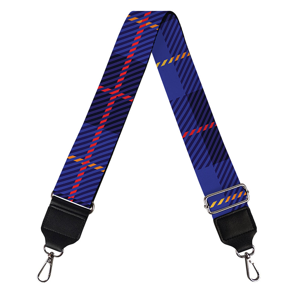 Deep Blue Stewart Tartan Print Bag Strap