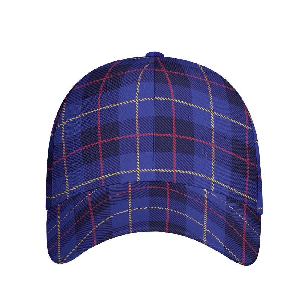 Deep Blue Stewart Tartan Print Baseball Cap