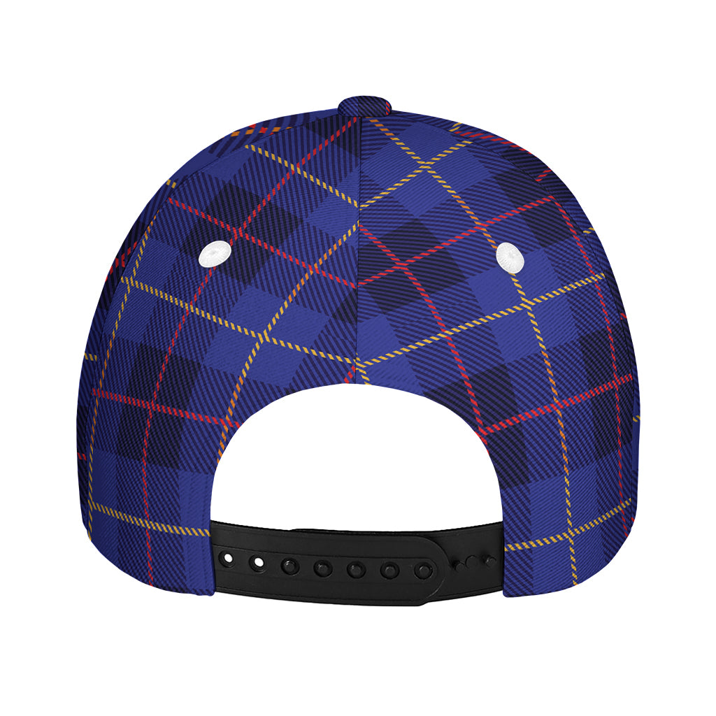 Deep Blue Stewart Tartan Print Baseball Cap