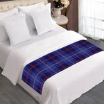 Deep Blue Stewart Tartan Print Bed Runner