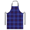 Deep Blue Stewart Tartan Print Bib Apron With Pocket