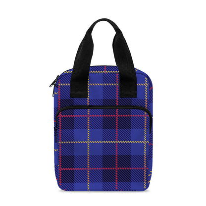 Deep Blue Stewart Tartan Print Bible Tote Bag