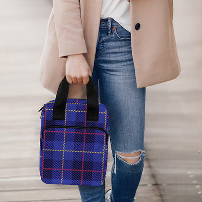 Deep Blue Stewart Tartan Print Bible Tote Bag