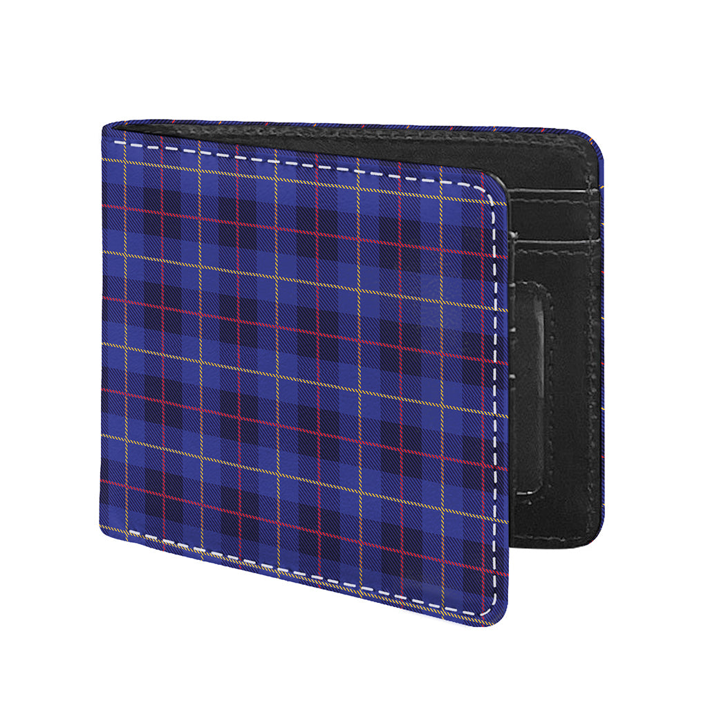 Deep Blue Stewart Tartan Print Bifold Wallet