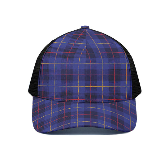 Deep Blue Stewart Tartan Print Black Mesh Trucker Cap