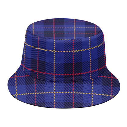 Deep Blue Stewart Tartan Print Bucket Hat