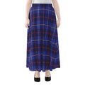 Deep Blue Stewart Tartan Print Chiffon Maxi Skirt